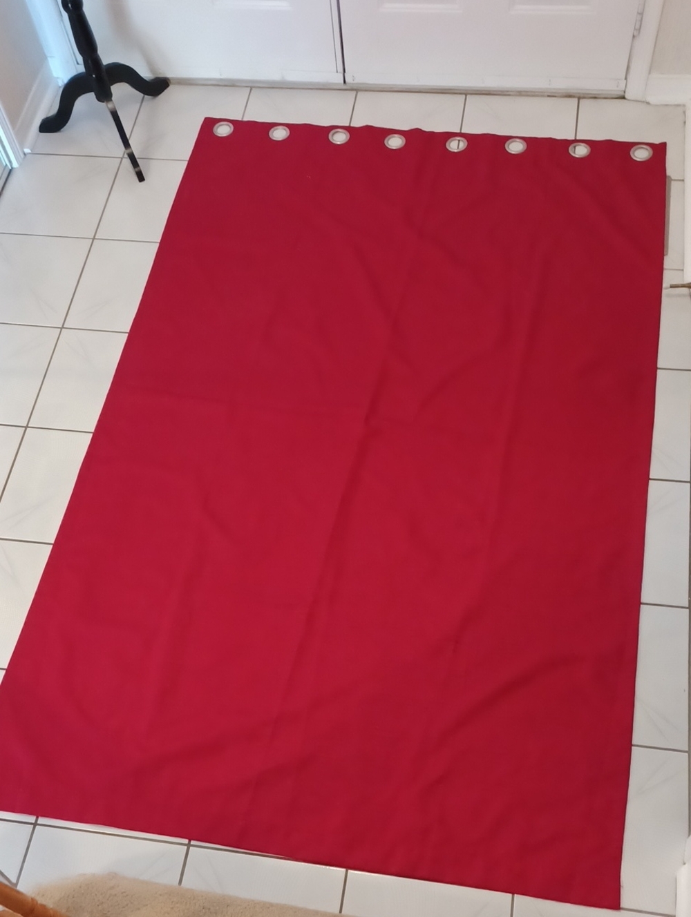 4/$40 Long Red Curtain With An Elegant Sheen & Grommets - Single